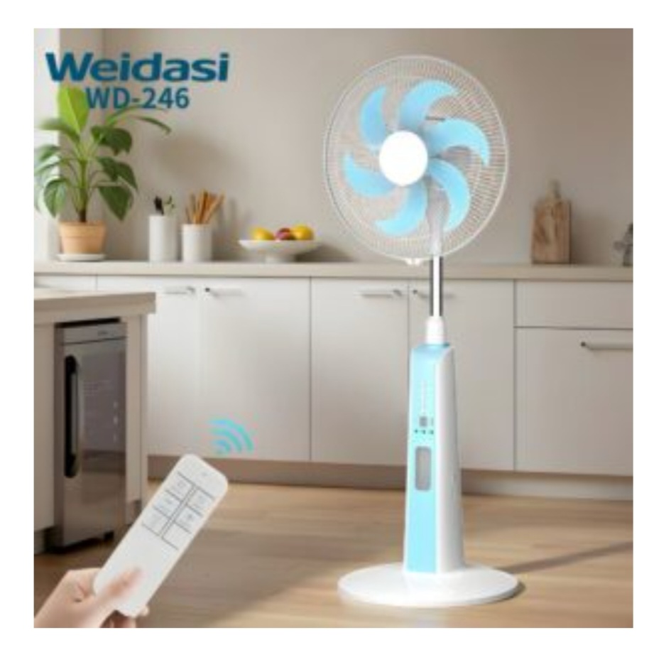 پنکه ایستاده شارژی ویداسی مدل WD246 سایز ۱۶ اینچ کنترل دار